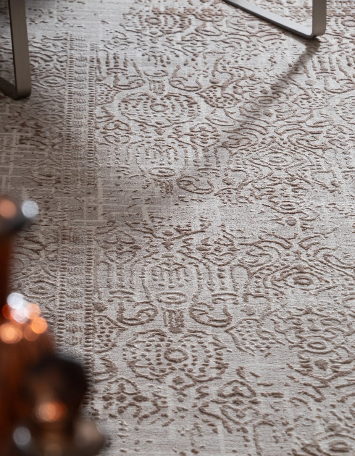 Rund Teppich Bern Shimmer in Creme von Hadorn™ - Lifestyle Image