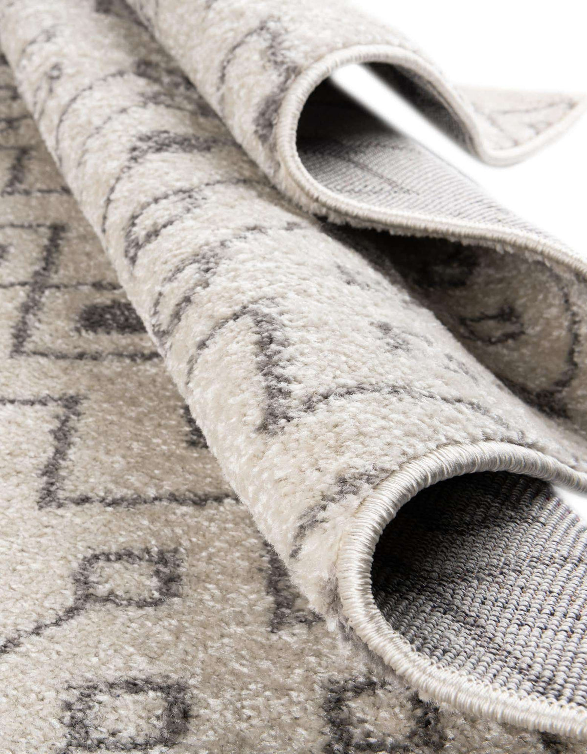 Quadratisch Teppich Moroccan Trellis in Elfenbein und Grau von Hadorn™ - Lifestyle Image