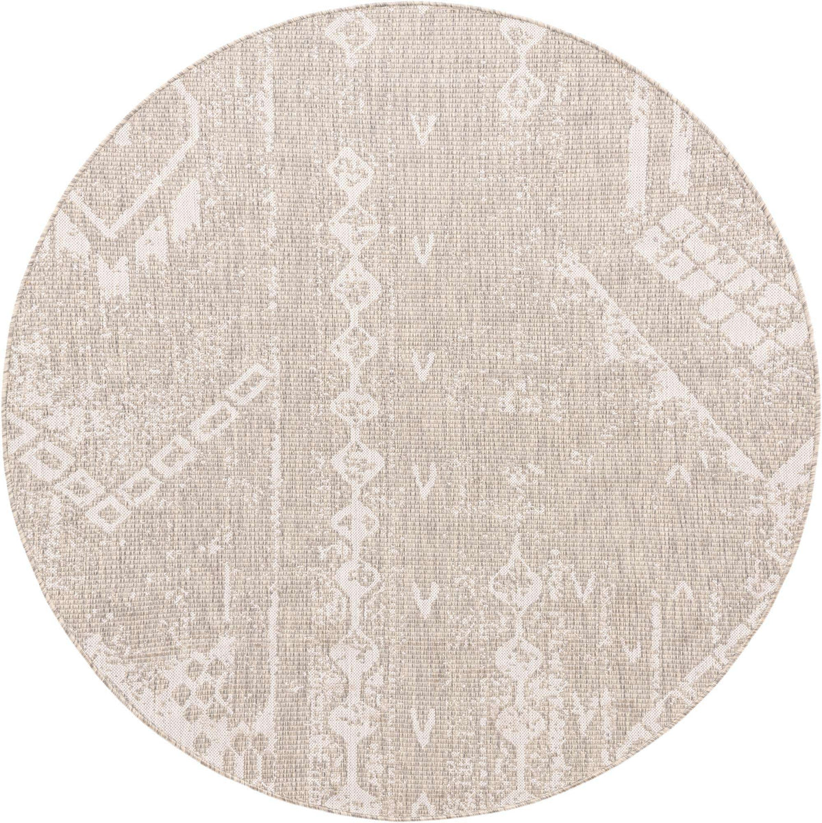 Rund Outdoor Teppich Outdoor Bohemian in Grau von Hadorn™ - Lifestyle Image