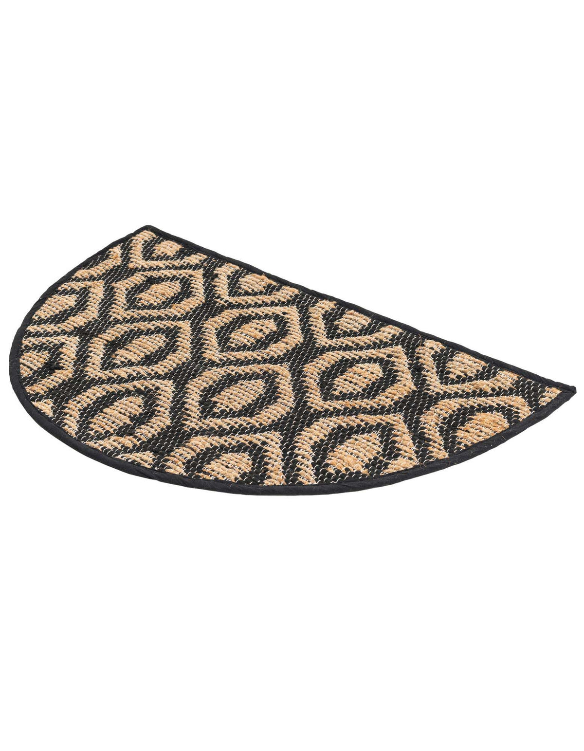 Halbkreis Handgeflochten Teppich Chindi Jute in Schwarz von Hadorn™ - Lifestyle Image