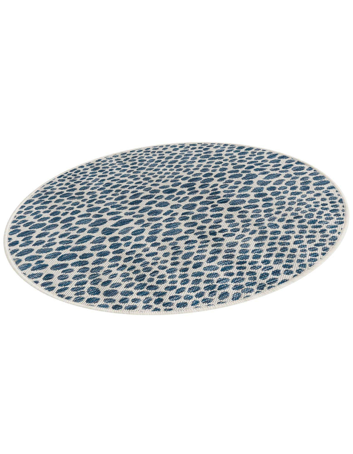 Rund Outdoor Teppich Tulum Outdoor in Blau von Hadorn™ - Lifestyle Image
