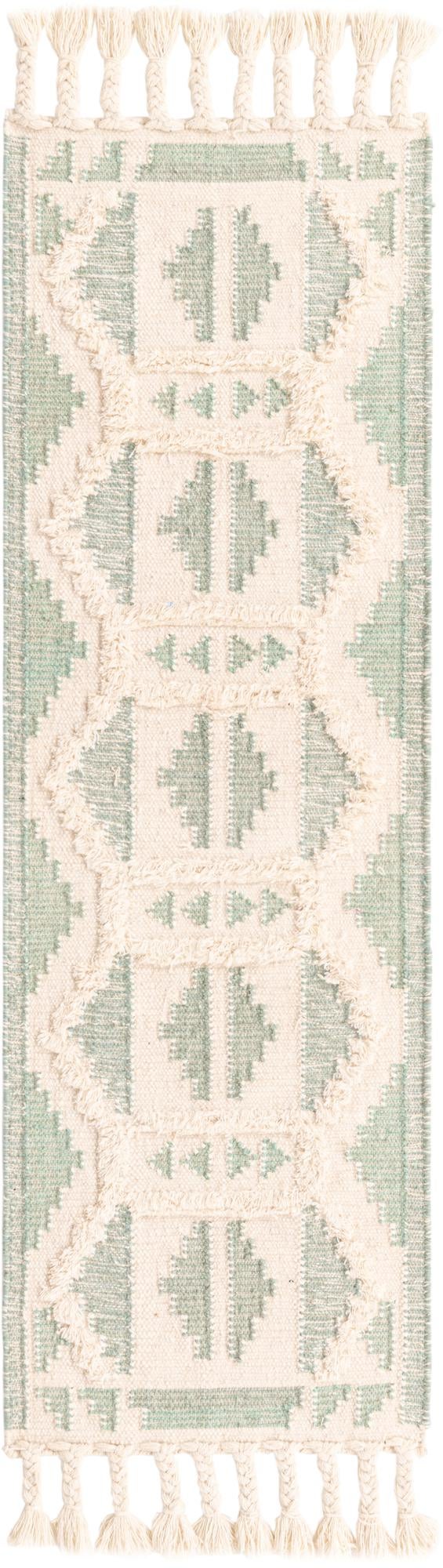 Läufer Handgeflochten Teppich Arizona in Aquamarin von Hadorn™ - Lifestyle Image