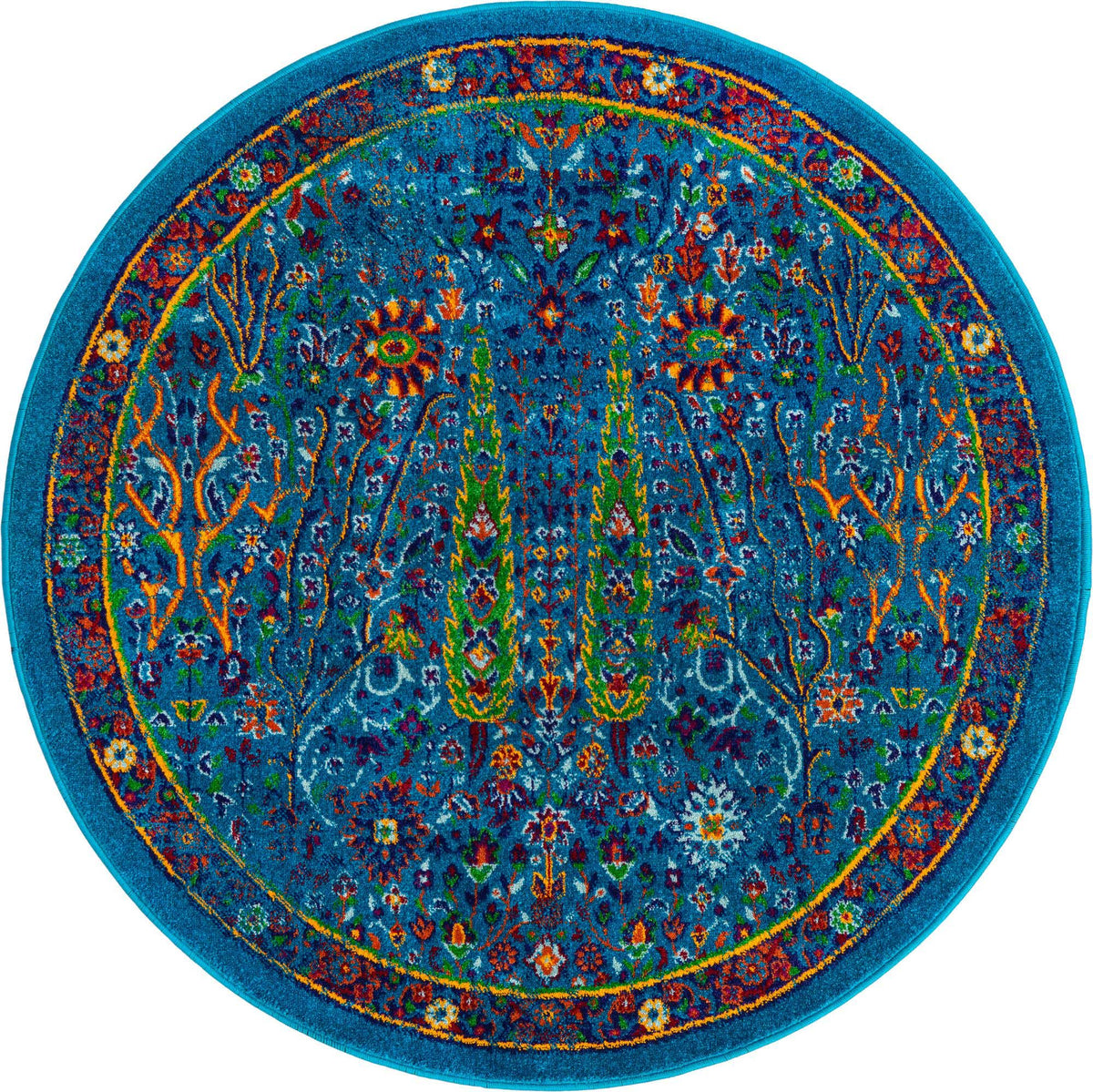 Rund Teppich Calypso in Marineblau von Hadorn™ - Lifestyle Image
