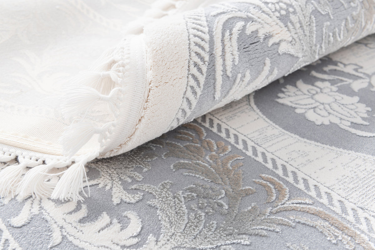 Oval Luxus Teppich Arosa in Weiss von Hadorn™ - Lifestyle Image