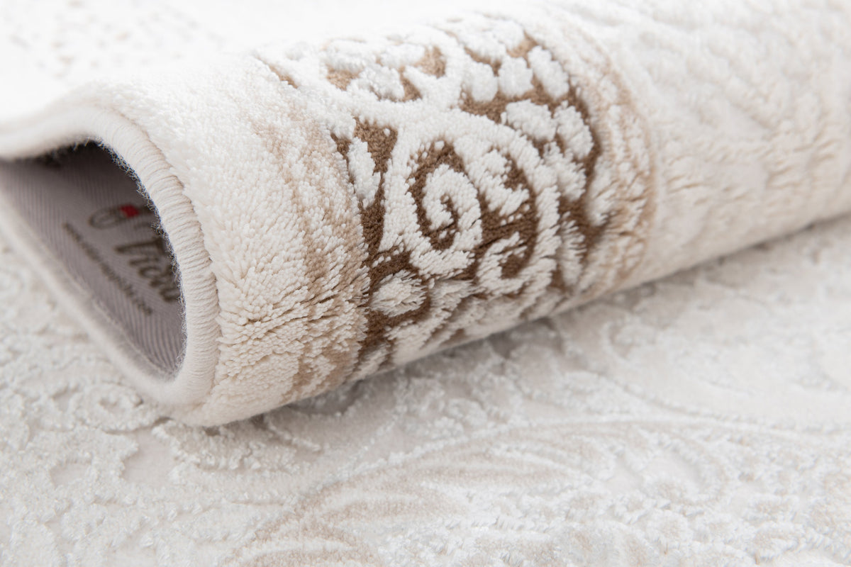 Rund Luxus Teppich Arosa in Weiss von Hadorn™ - Lifestyle Image