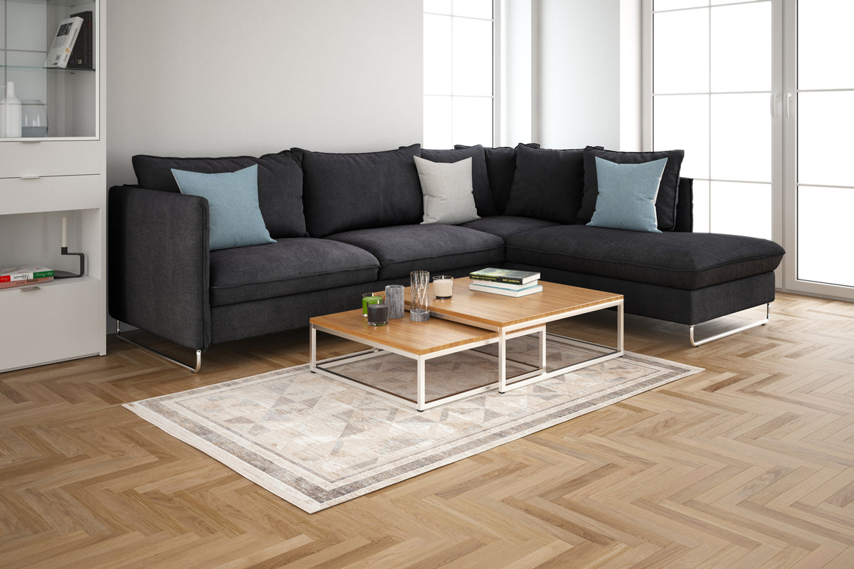 Rechteck Luxus Teppich Airolo in Creme von Hadorn™ - Lifestyle Image