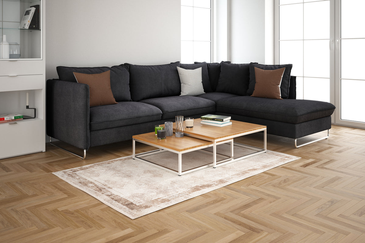 Rechteck Luxus Teppich Airolo in Creme von Hadorn™ - Lifestyle Image