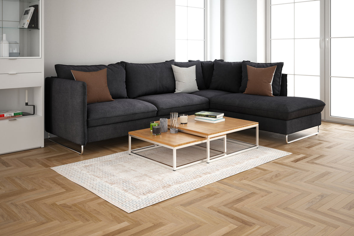 Rechteck Luxus Teppich Airolo in Creme von Hadorn™ - Lifestyle Image