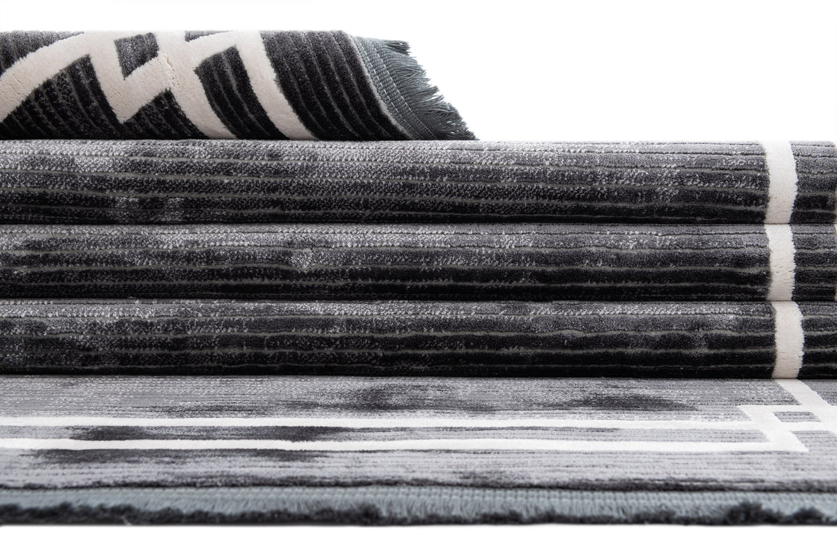 Rechteck Luxus Teppich Flims in Grau von Hadorn™ - Lifestyle Image