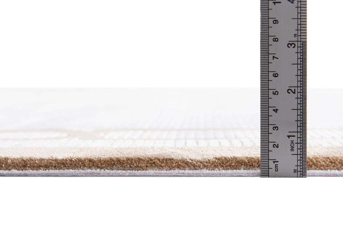 Rund Luxus Teppich Chiasso in Hellgrau von Hadorn™ - Lifestyle Image
