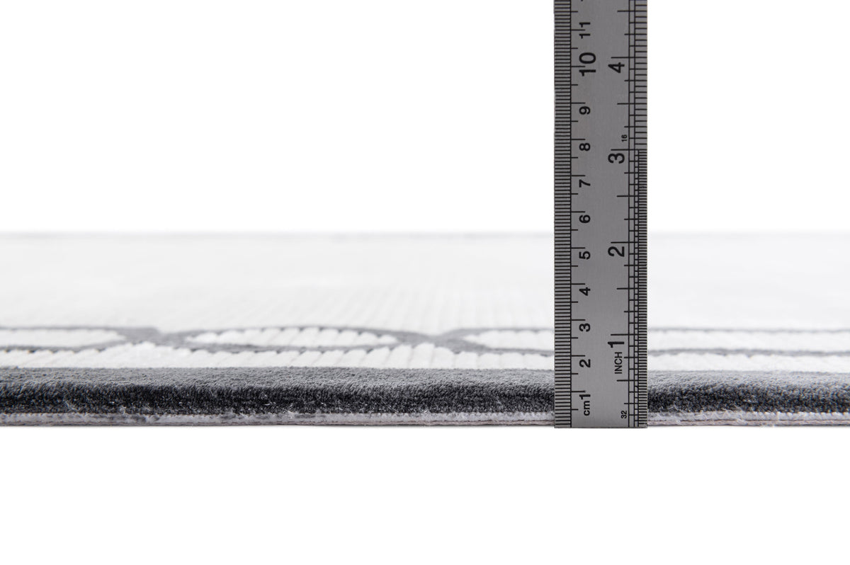 Rund Luxus Teppich Chiasso in Grau von Hadorn™ - Lifestyle Image