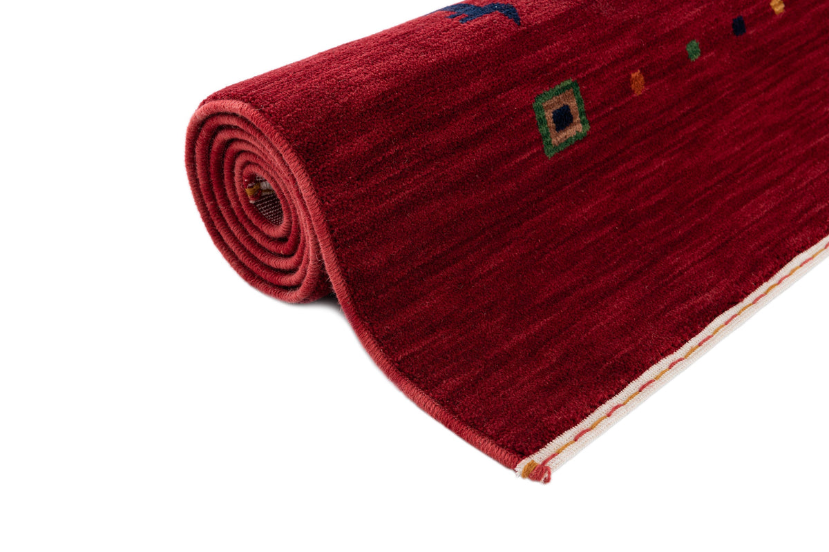 Quadratisch Teppich Emmen in Rot von Hadorn™ - Lifestyle Image