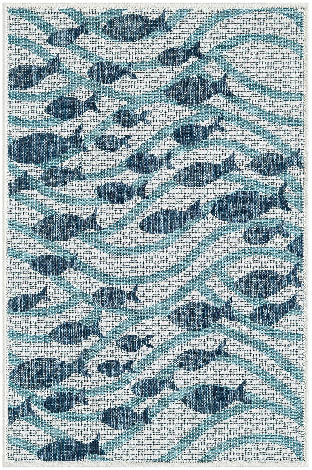 Rechteck Outdoor Teppich Tulum Outdoor in Blau von Hadorn™ - Lifestyle Image