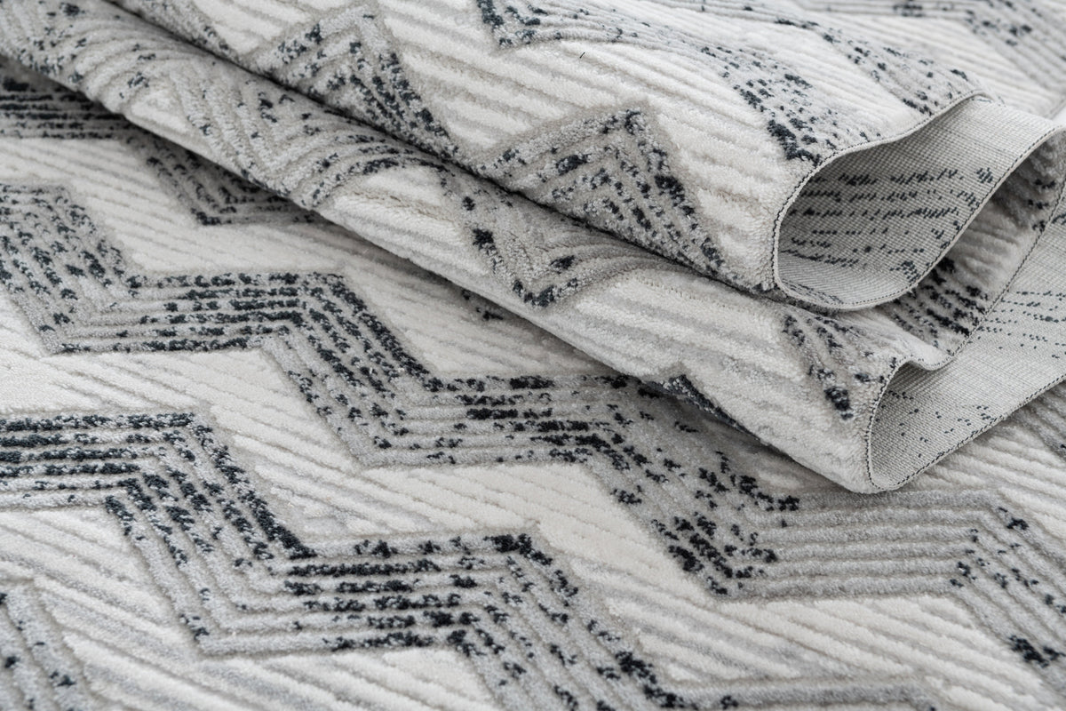 Rund Teppich Davos Grecian in Grau von Hadorn™ - Lifestyle Image