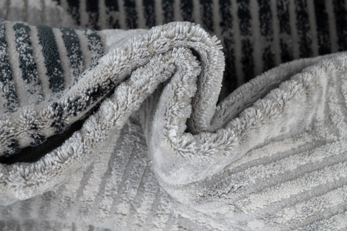 Rund Teppich Davos Grecian in Grau von Hadorn™ - Lifestyle Image