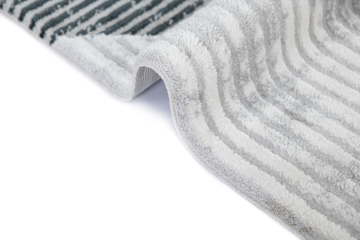 Rund Teppich Davos Grecian in Grau von Hadorn™ - Lifestyle Image