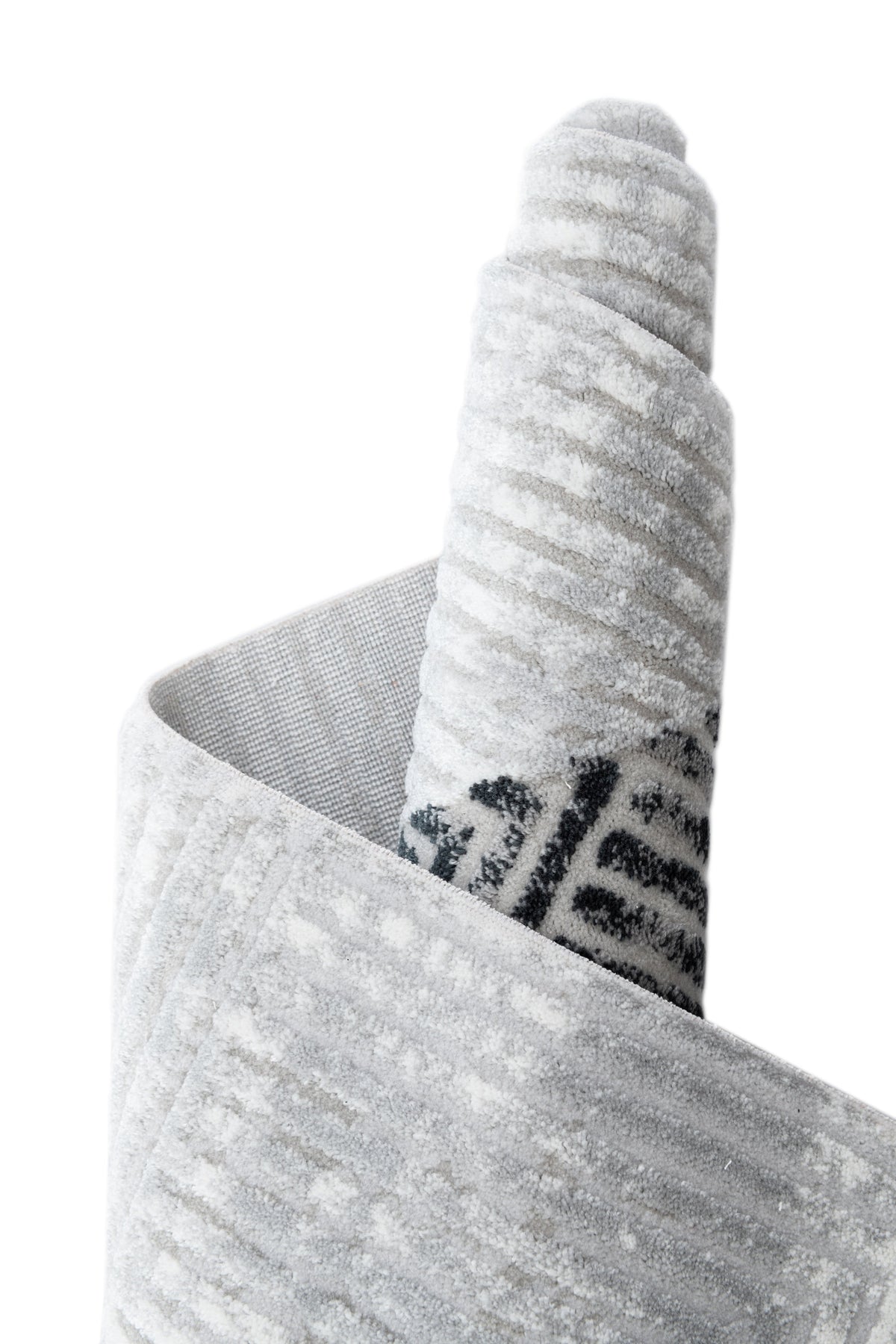 Rund Teppich Davos Grecian in Grau von Hadorn™ - Lifestyle Image