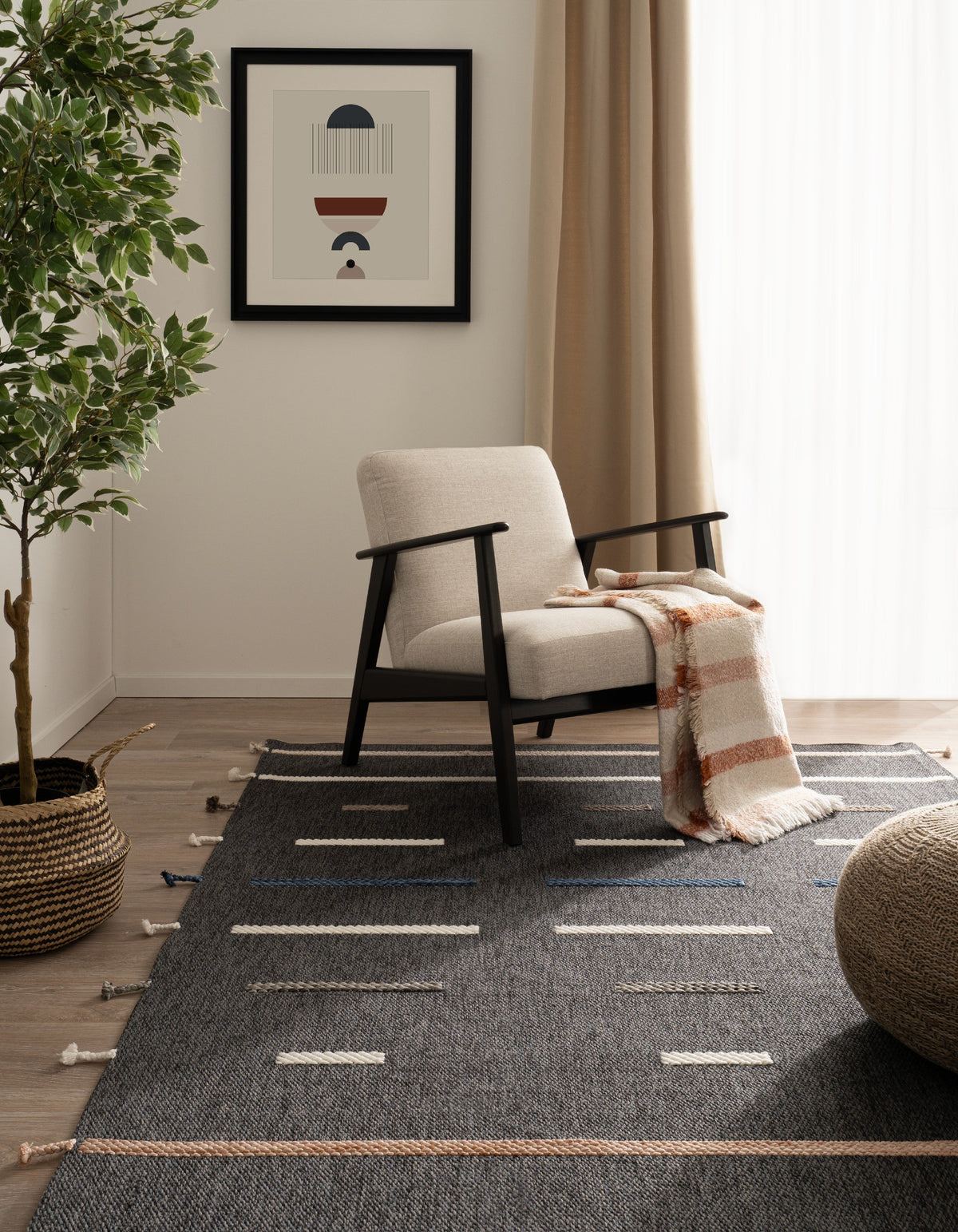 Läufer Teppich Juniper Boho in Anthrazit von Hadorn™ - Lifestyle Image