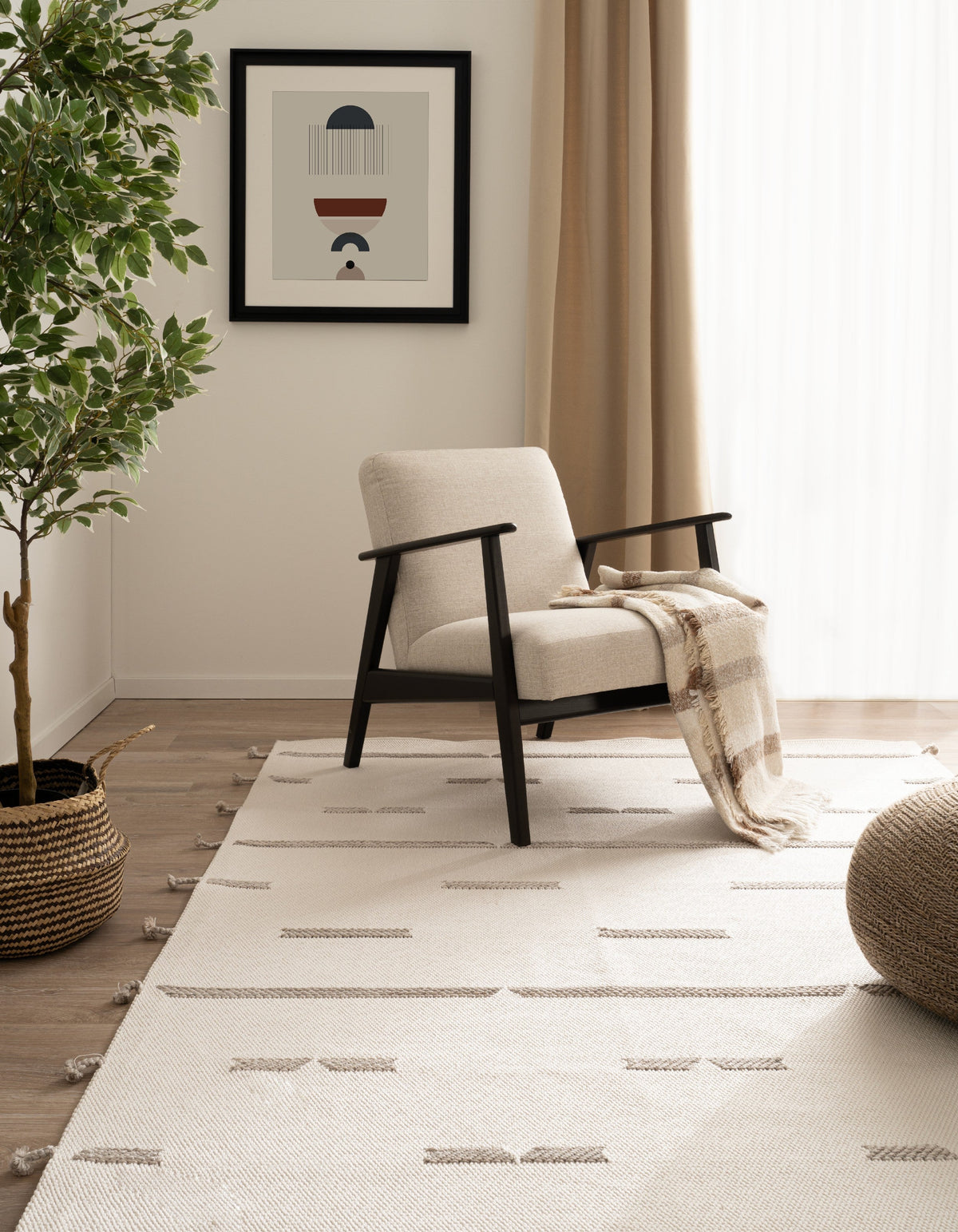Läufer Teppich Juniper Boho in Weiss von Hadorn™ - Lifestyle Image