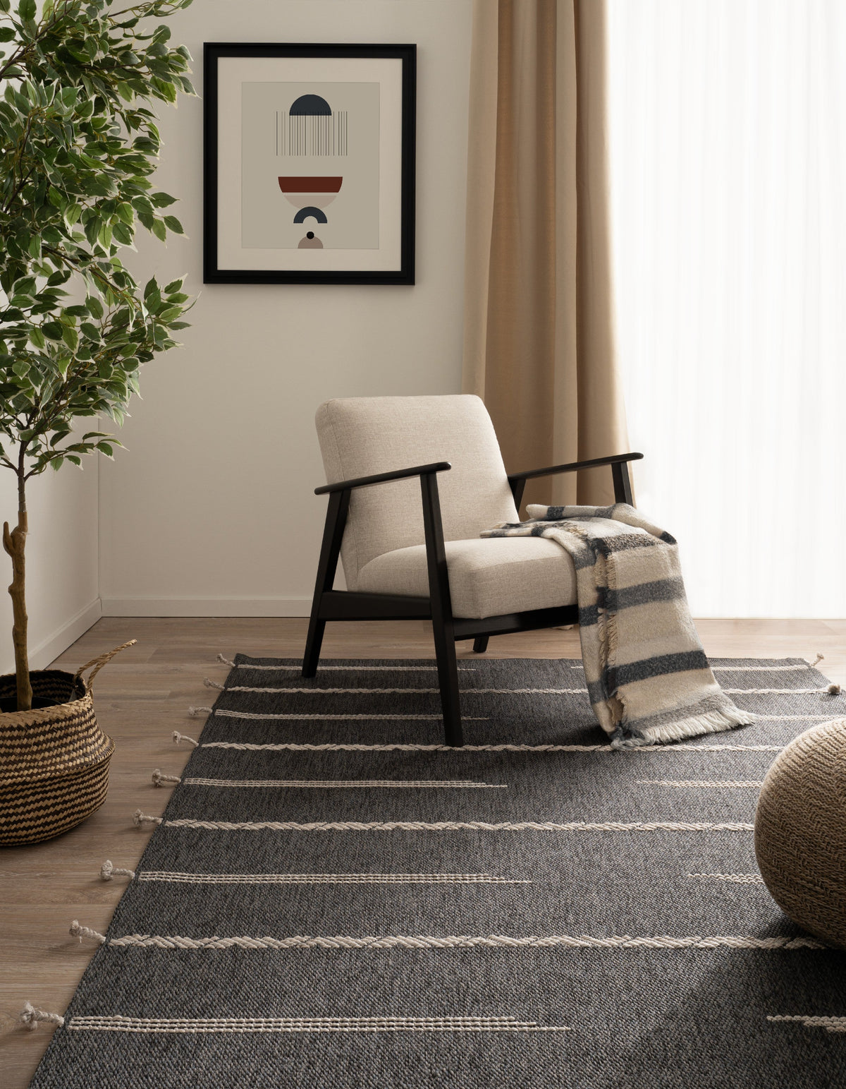 Rechteck Teppich Juniper Lyn in Anthrazit von Hadorn™ - Lifestyle Image