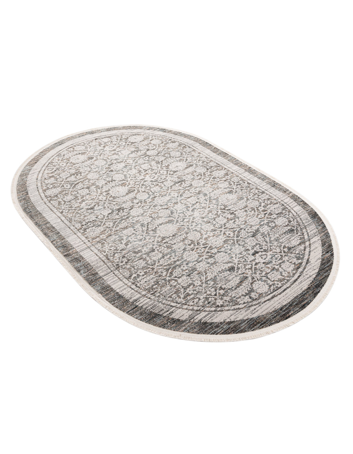 Oval Teppich Zora Mosaic in Grau von Hadorn™ - Lifestyle Image