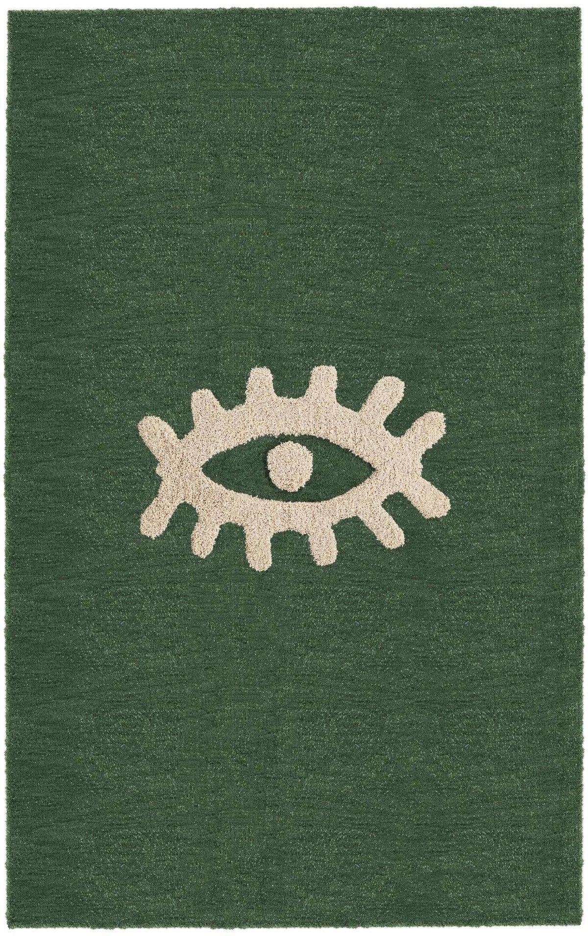 Rechteck Teppich AI Handgetuftet in Grün von Hadorn™ - Lifestyle Image
