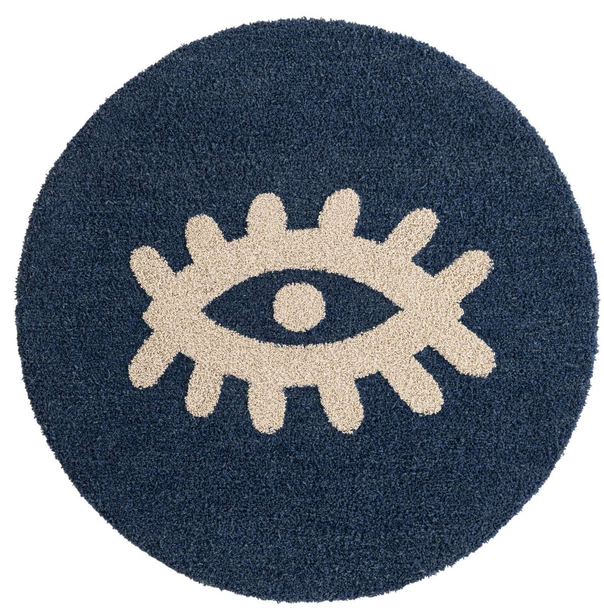 Rund Teppich AI Handgetuftet in Marineblau von Hadorn™ - Lifestyle Image