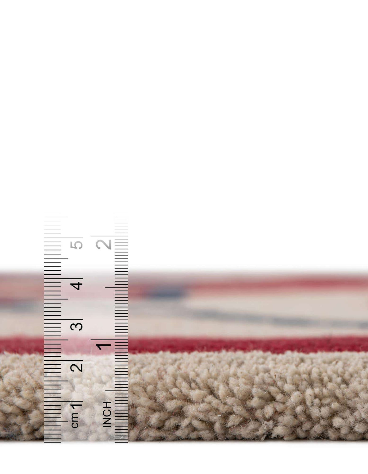 Rechteck Teppich AI Handgetuftet in Elfenbein und Rot von Hadorn™ - Lifestyle Image