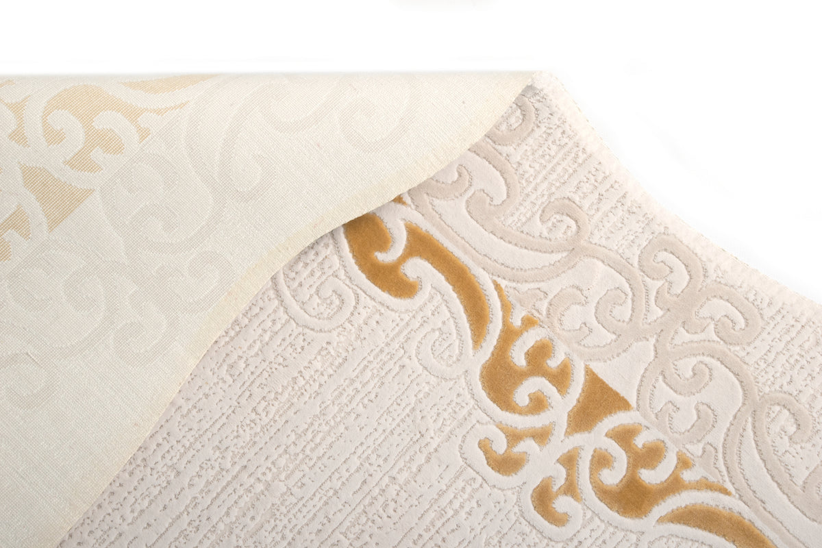 Rund Teppich Royal Frame in Creme von Hadorn™ - Lifestyle Image