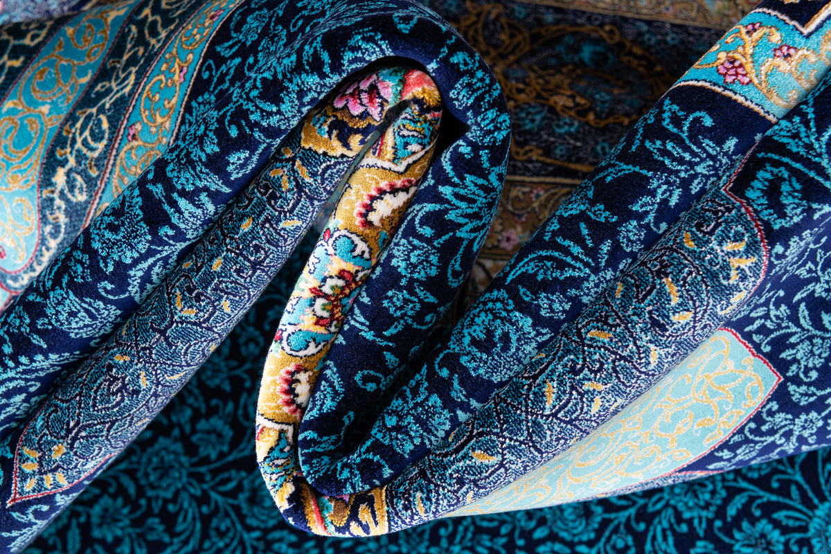 Rechteck Luxus Teppich Vidal Classic Edition in Blau von Hadorn™ - Lifestyle Image
