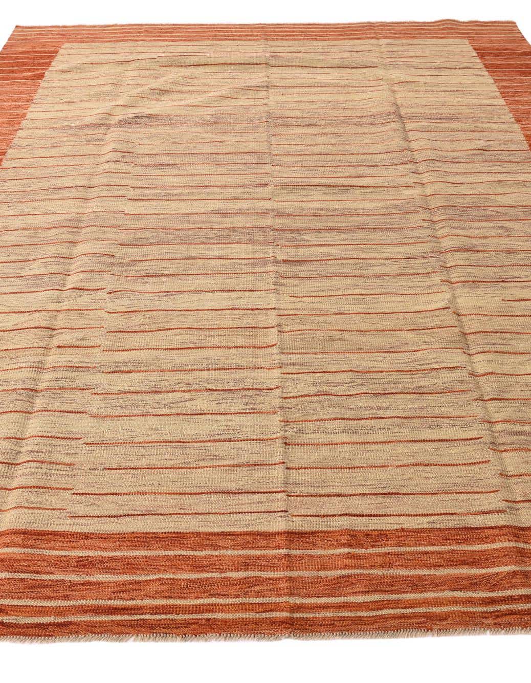 Rechteck Handgeflochten Teppich Kelim Modern in Natürlich von Hadorn™ - Lifestyle Image