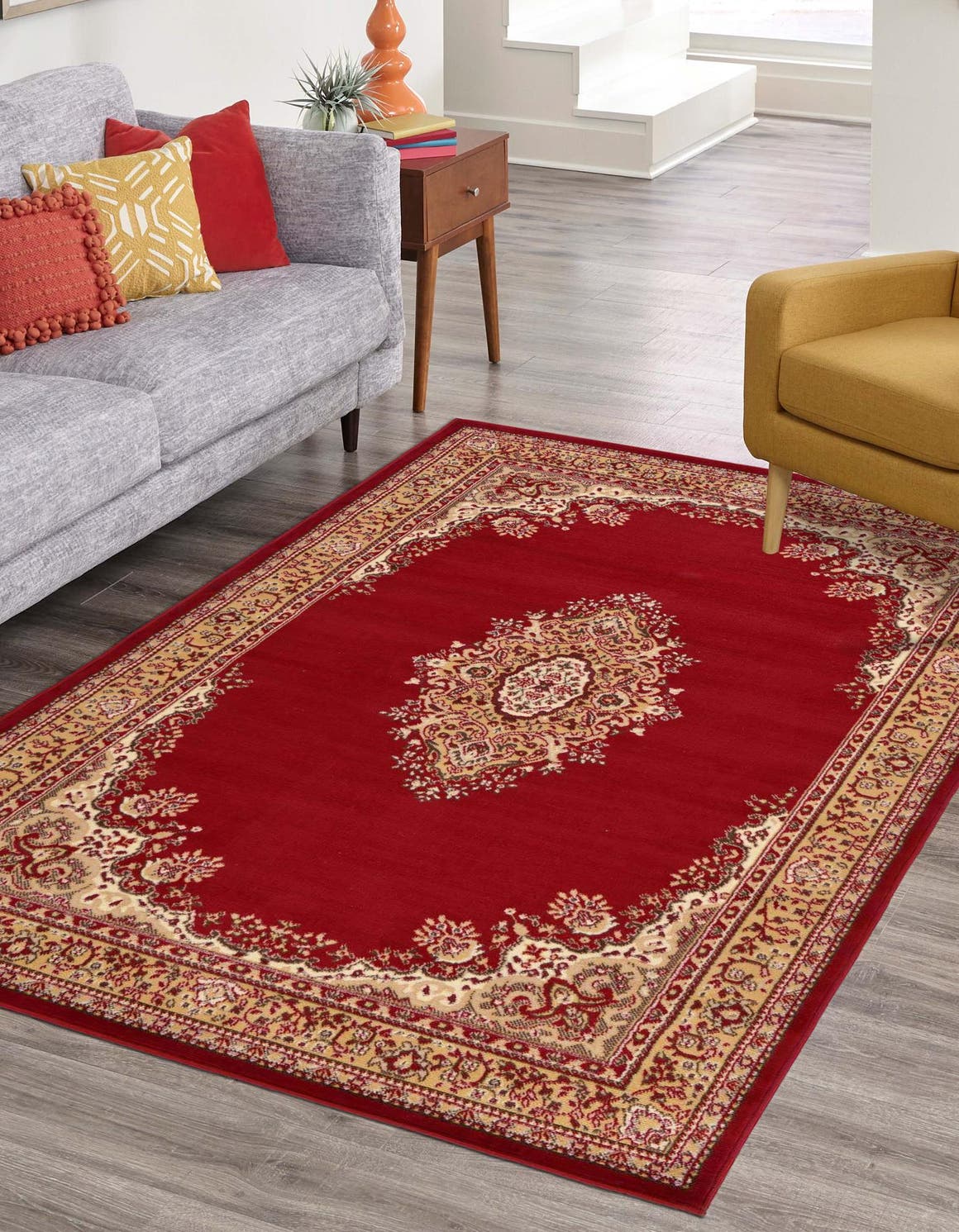 Rechteck Teppich Mashhad Design in Burgund von Hadorn™ - Lifestyle Image