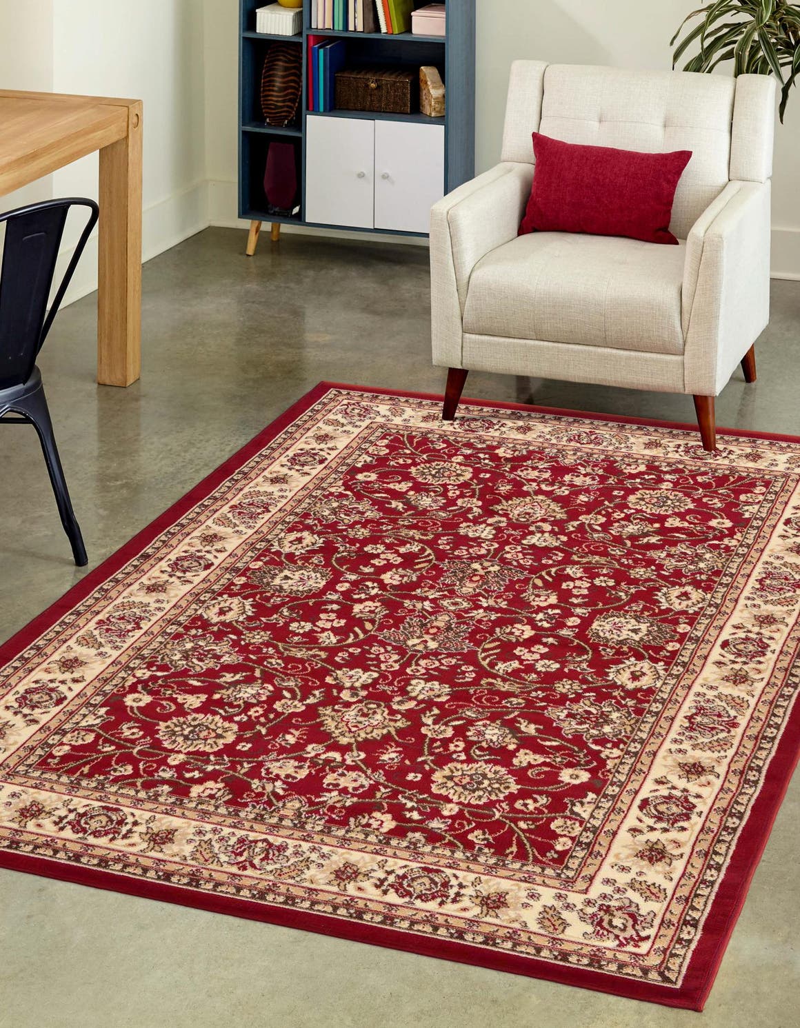 Rechteck Teppich Kashan Design in Burgund von Hadorn™ - Lifestyle Image