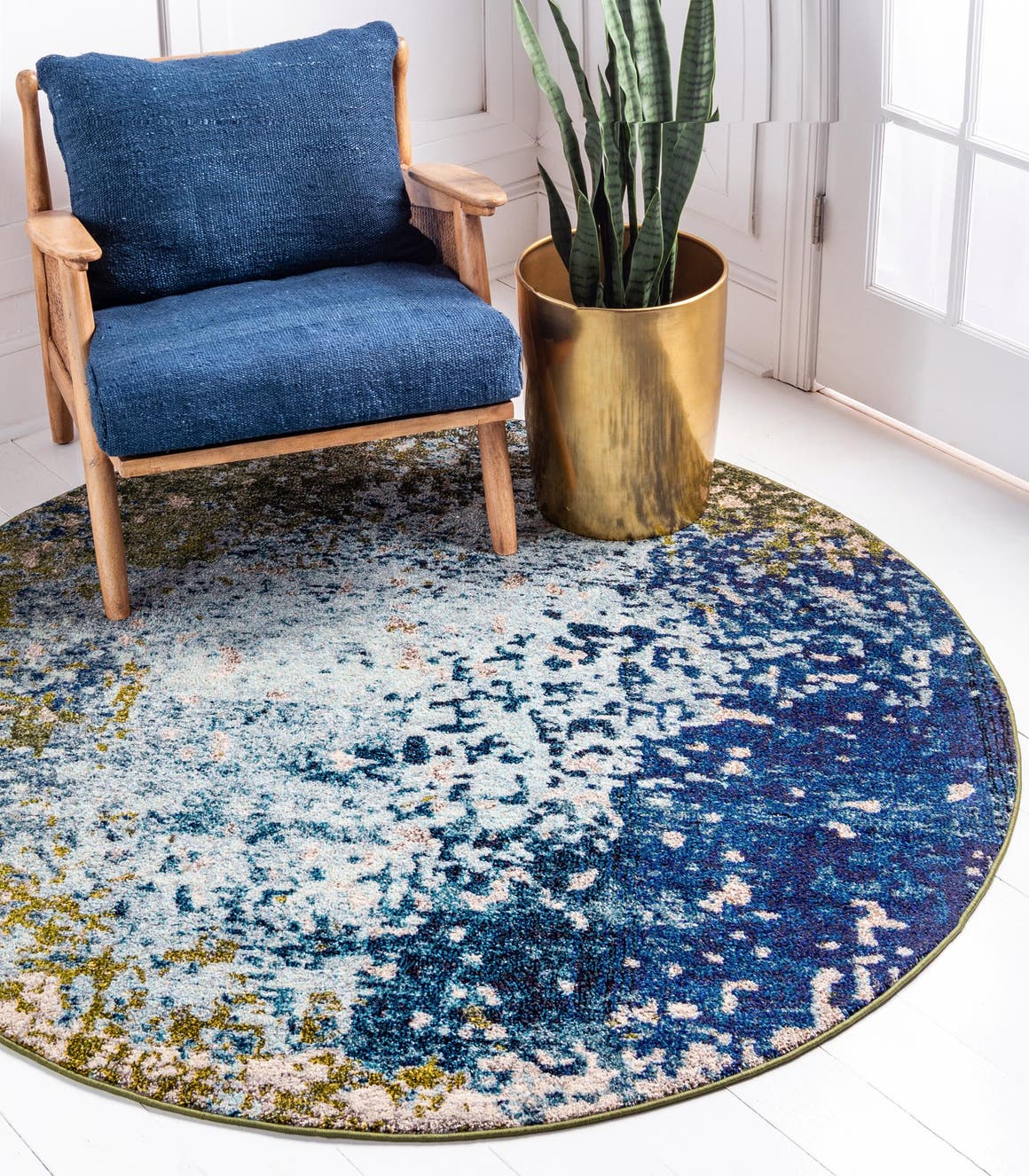 Rund Teppich Casablanca in Blau von Hadorn™ - Lifestyle Image