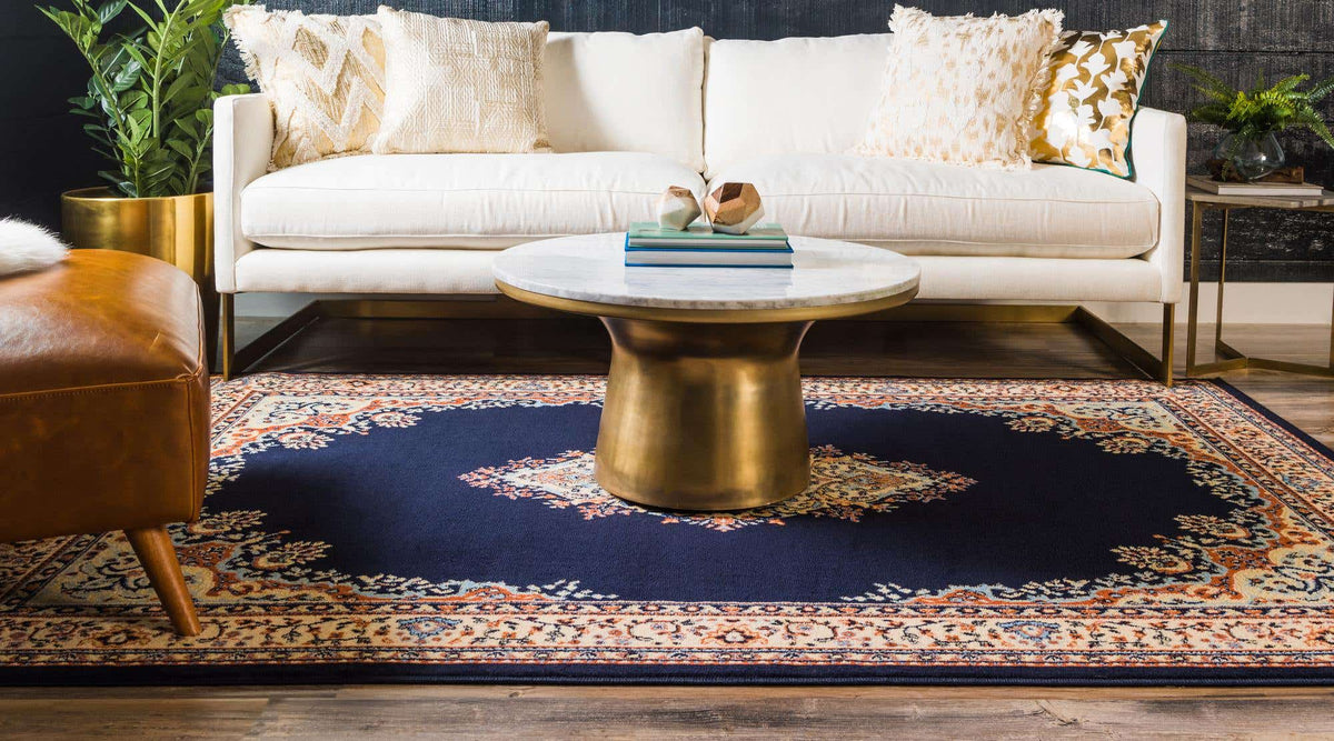 Rechteck Teppich Mashhad Design in Blau von Hadorn™ - Lifestyle Image