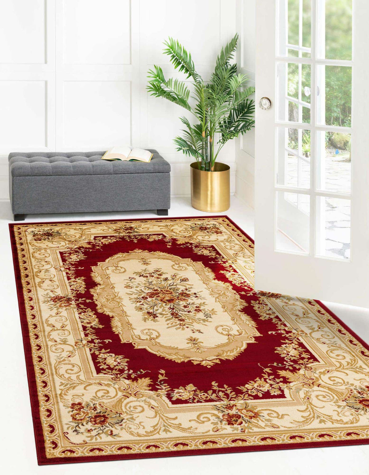 Rechteck Teppich Classic Aubusson in Rot von Hadorn™ - Lifestyle Image