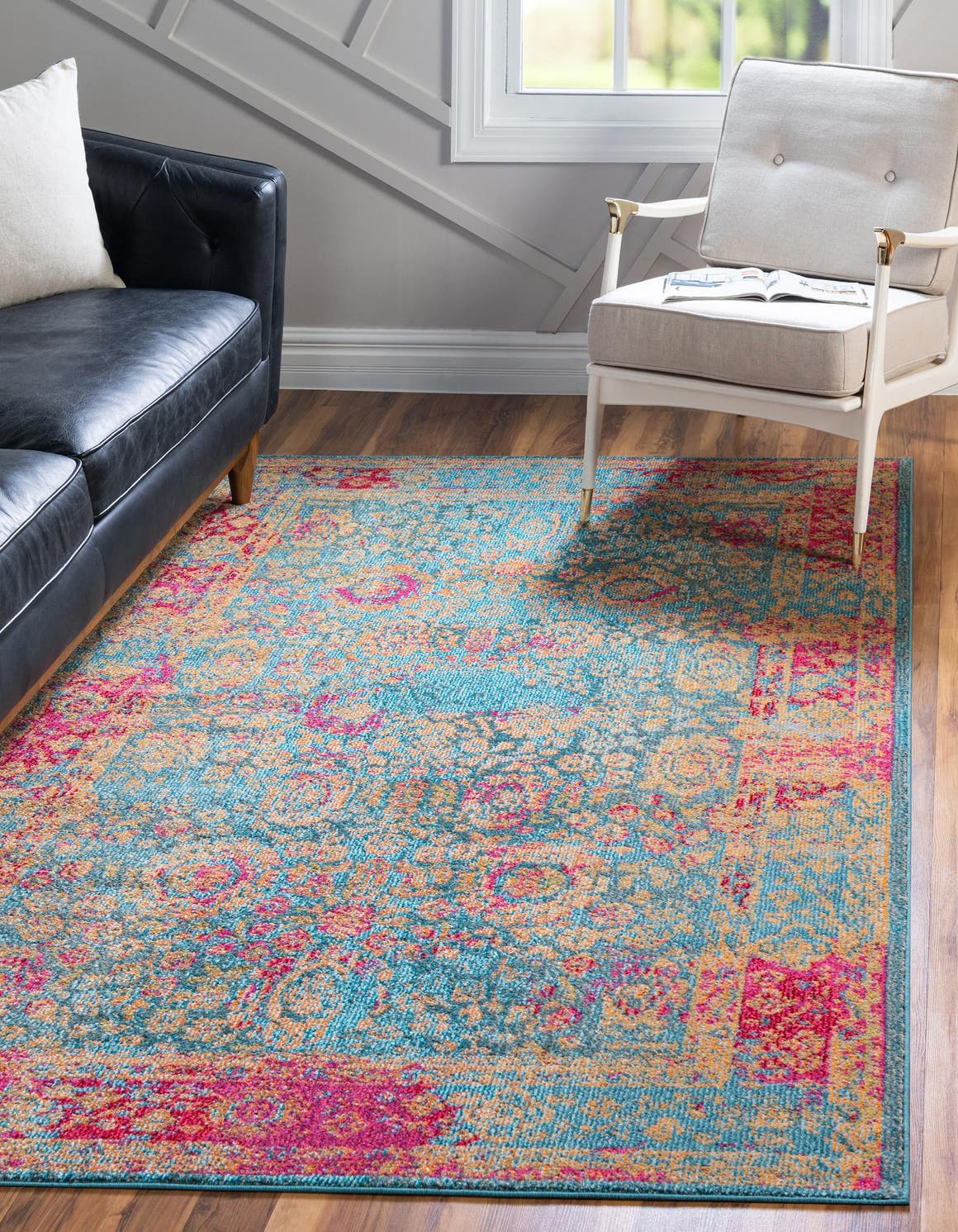 Rechteck Teppich Palazzo in Blau von Hadorn™ - Lifestyle Image