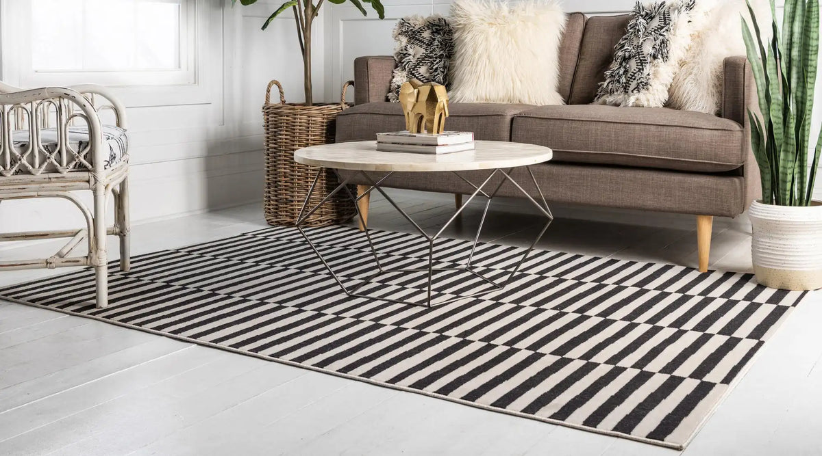 Rechteck Teppich Tribeca in Schwarz von Hadorn™ - Lifestyle Image