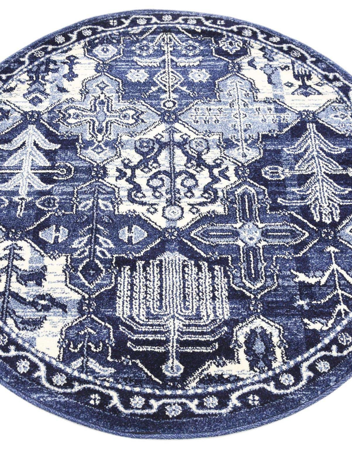 Rund Teppich Vista in Blau von Hadorn™ - Lifestyle Image