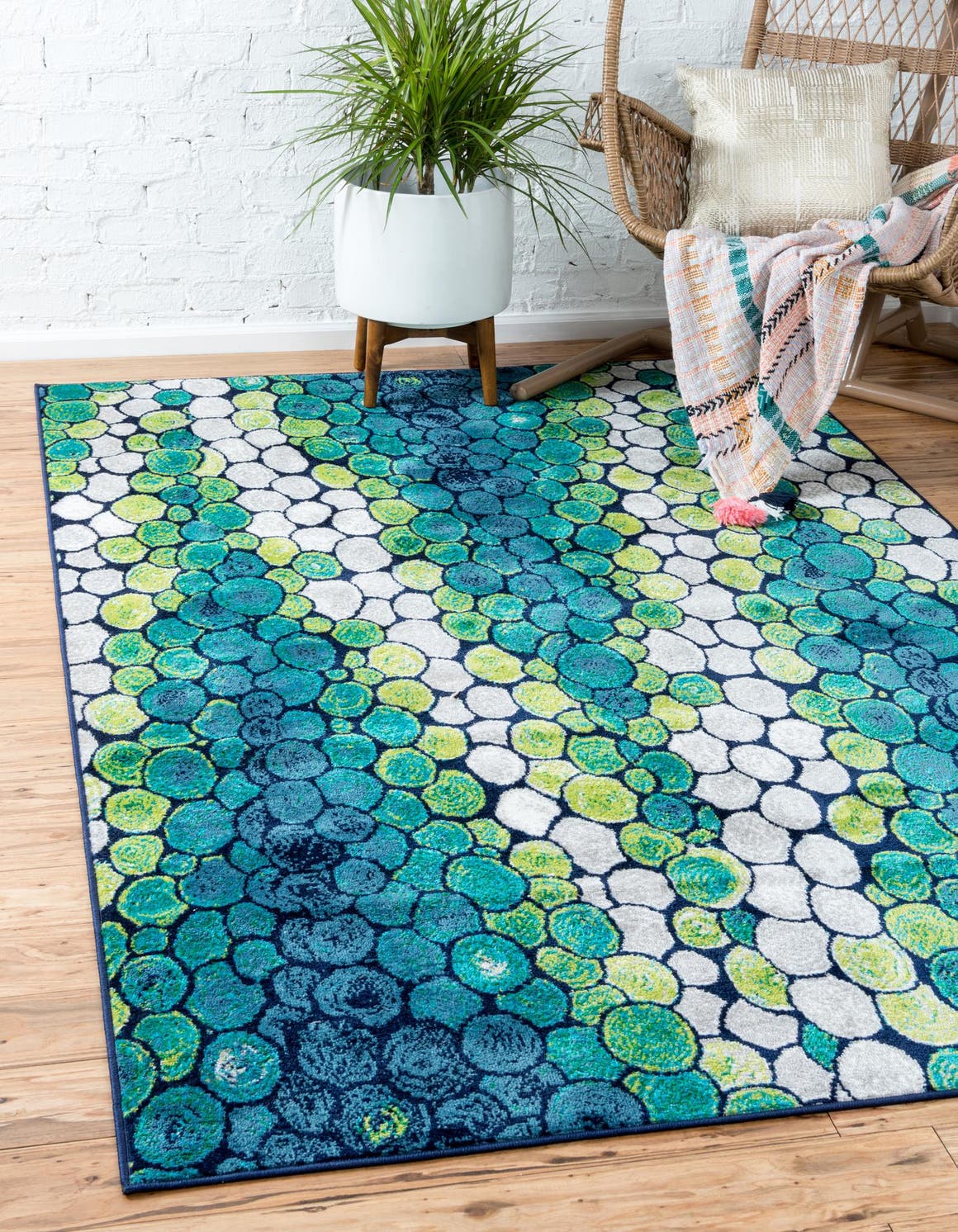 Rechteck Teppich Metropolis in Hellgrün von Hadorn™ - Lifestyle Image