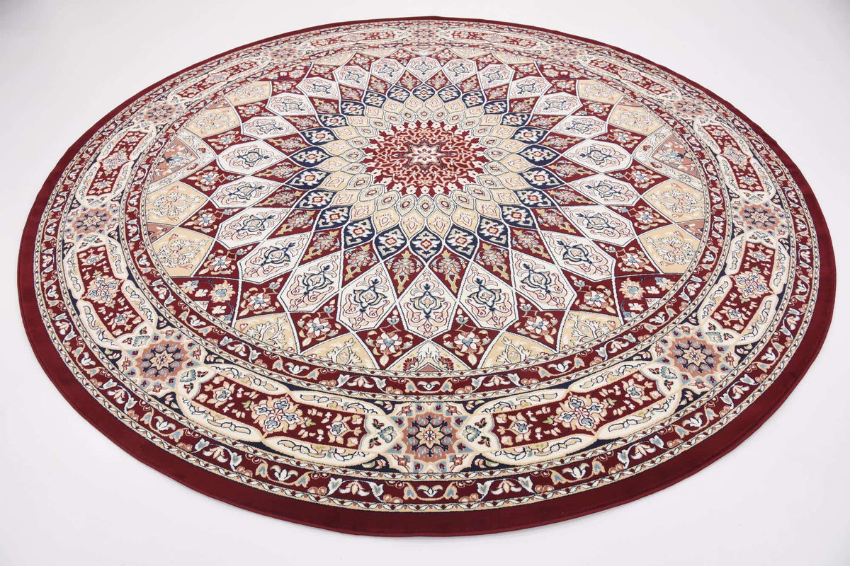 Rund Teppich Nain Design in Rot von Hadorn™ - Lifestyle Image