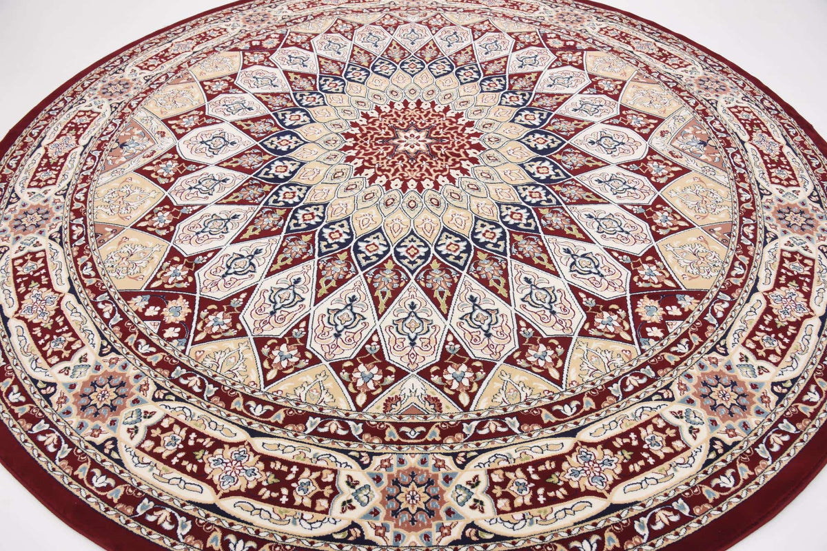 Rund Teppich Nain Design in Rot von Hadorn™ - Lifestyle Image