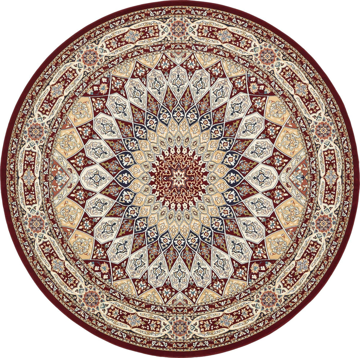 Rund Teppich Nain Design in Rot von Hadorn™ - Lifestyle Image