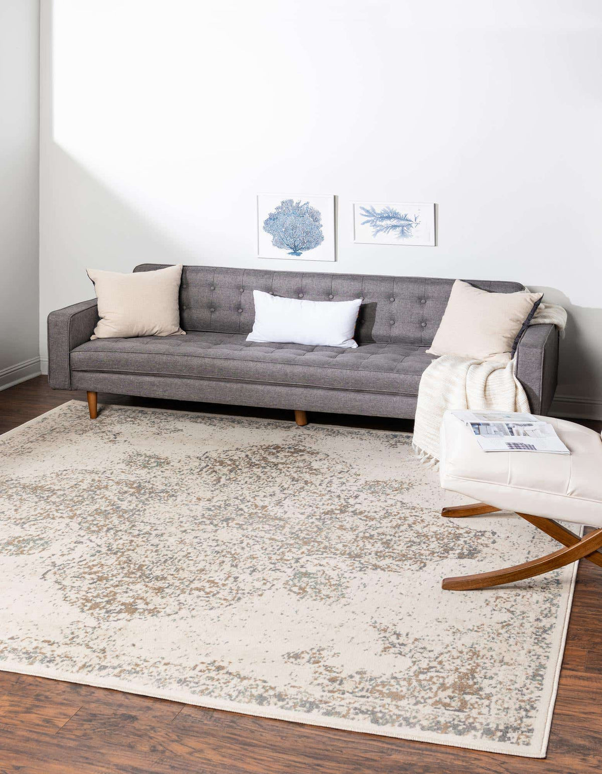 Quadratisch Teppich Sahara in Creme von Hadorn™ - Lifestyle Image