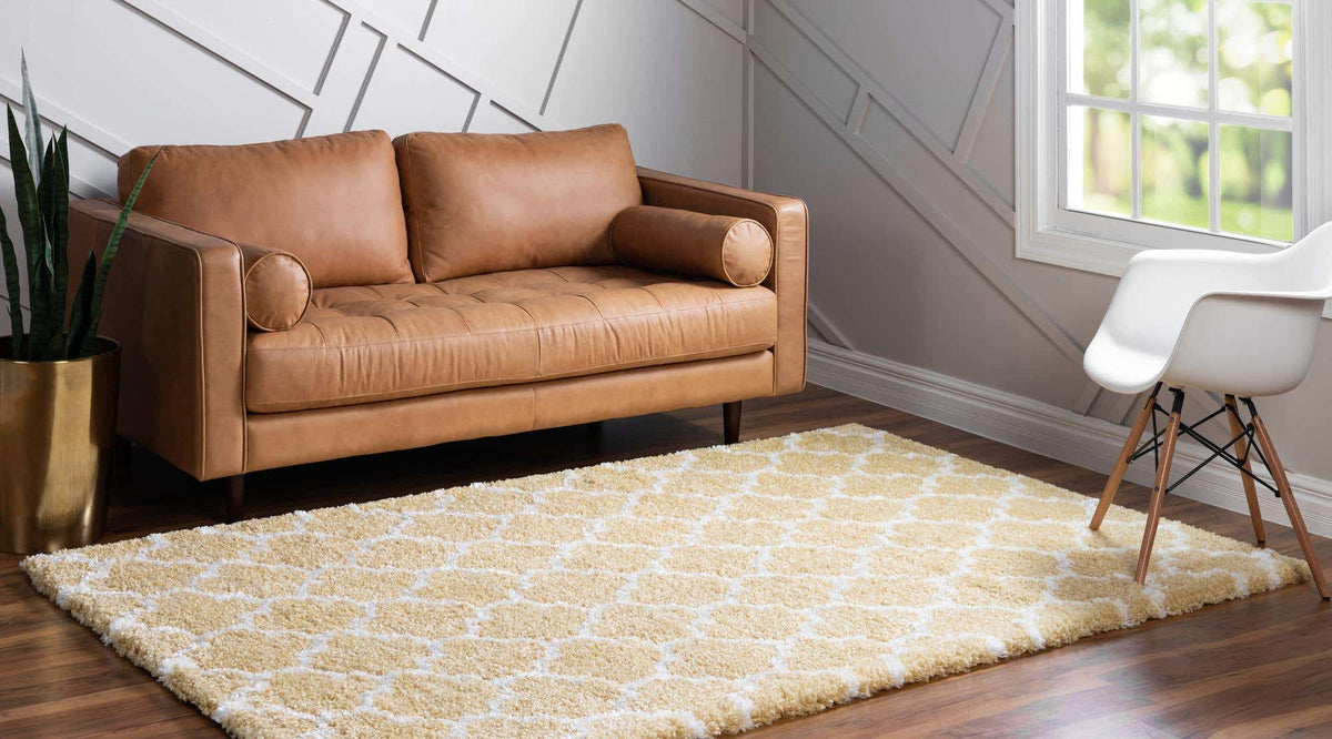 Rechteck Hochflorteppich Marrakesh Shag in Gelb von Hadorn™ - Lifestyle Image