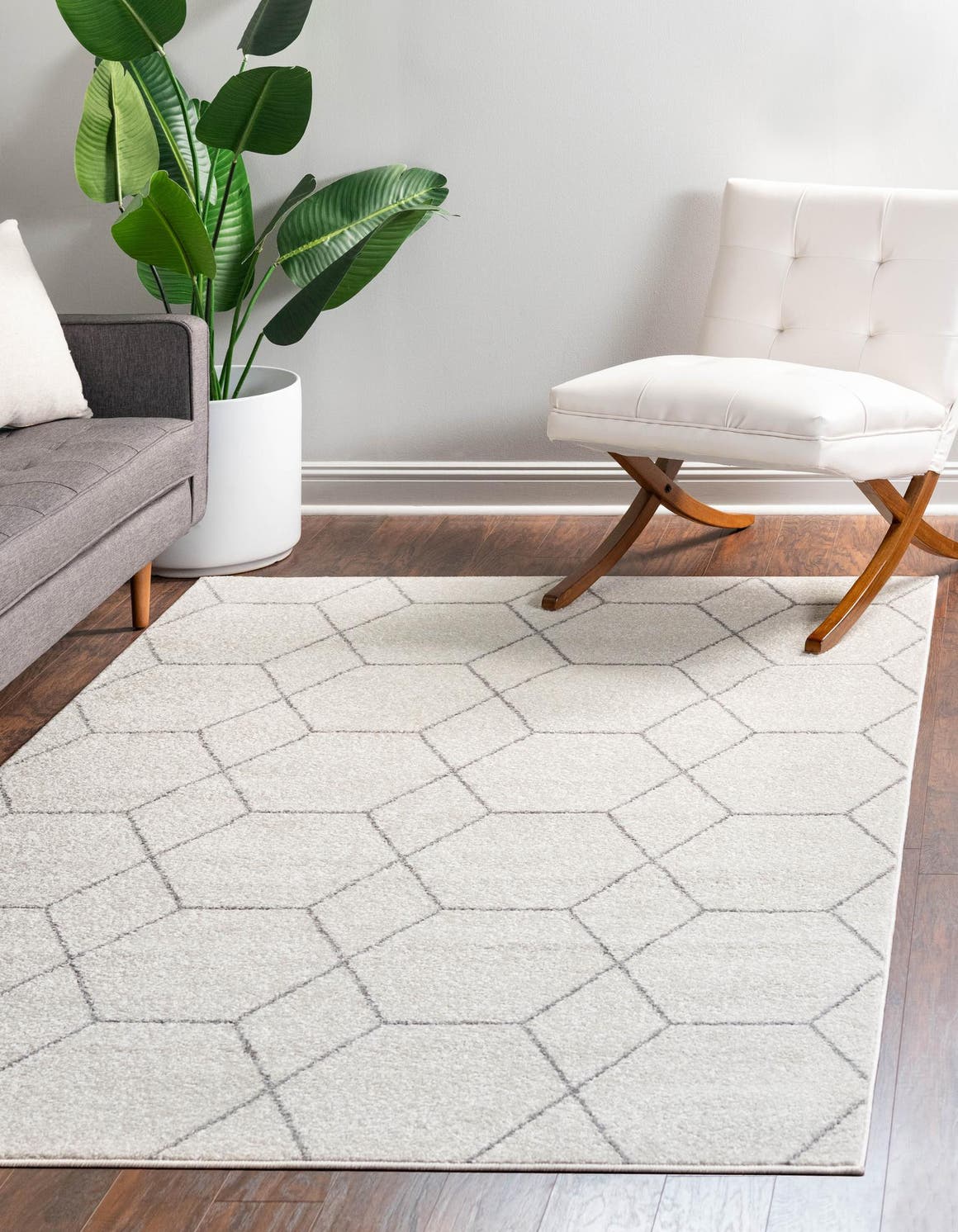Rechteck Teppich Trellis Frieze in Elfenbein von Hadorn™ - Lifestyle Image