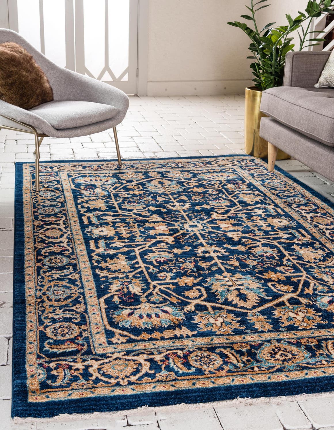 Rechteck Teppich Graham in Marineblau von Hadorn™ - Lifestyle Image