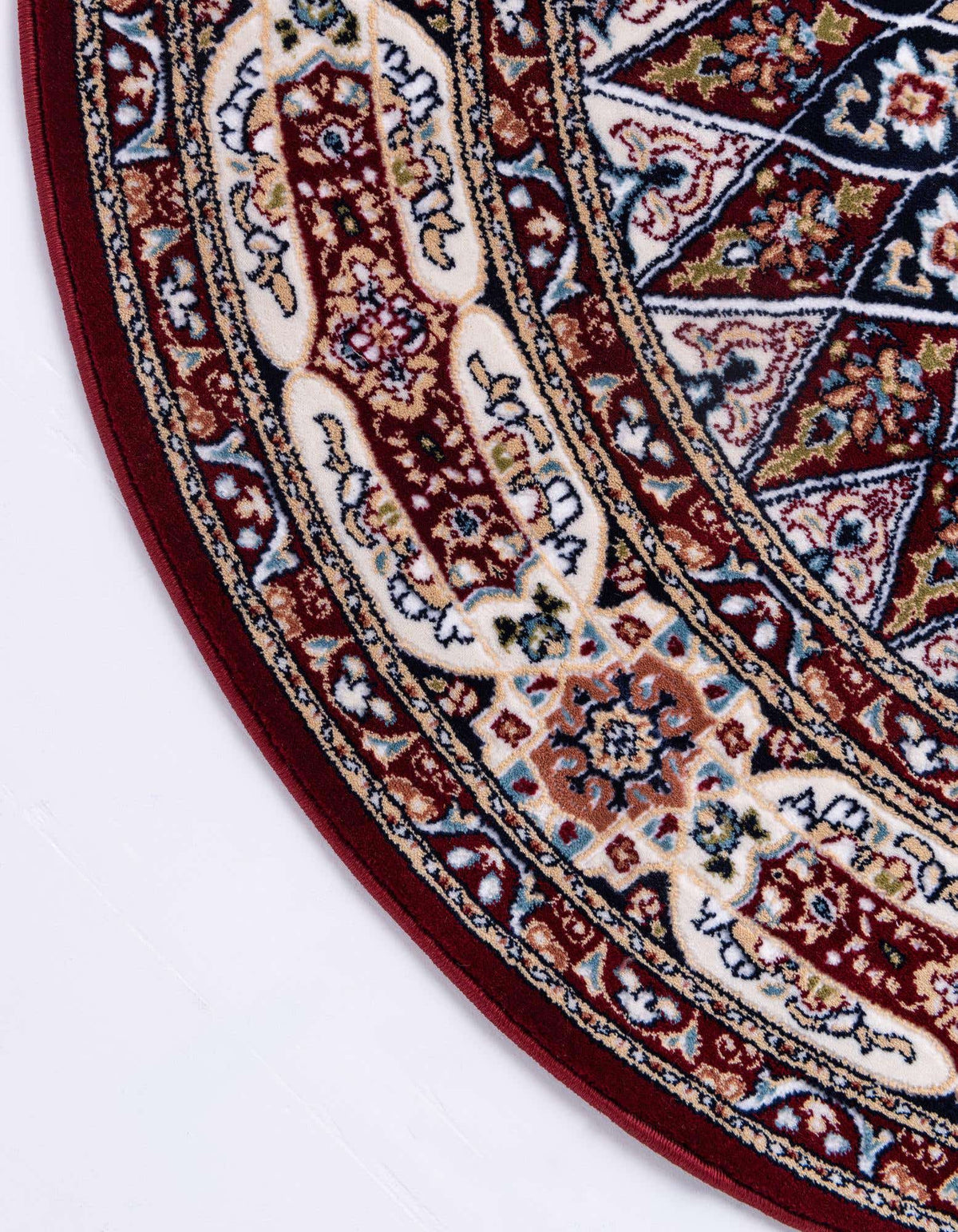 Rund Teppich Nain Design in Rot von Hadorn™ - Lifestyle Image