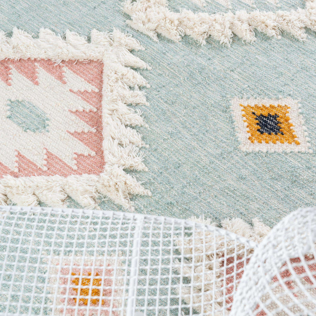 Rechteck Handgeflochten Teppich Arizona in Helles Aqua von Hadorn™ - Lifestyle Image
