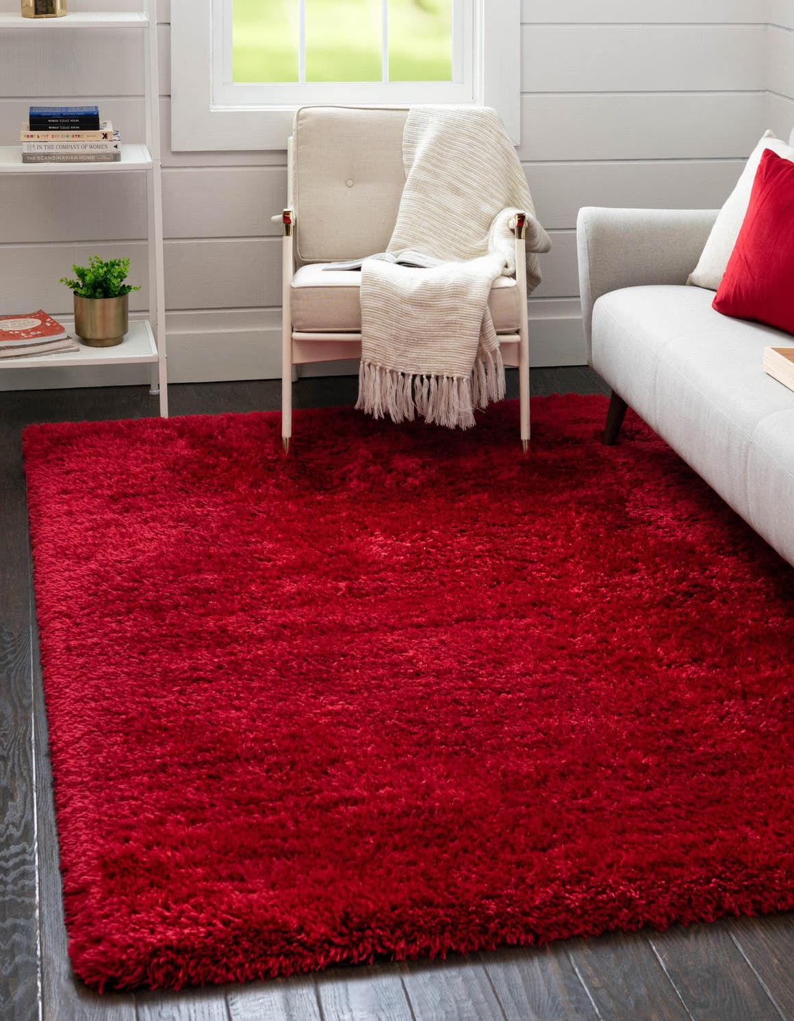 Rechteck Hochflorteppich Infinity Shag in Merlot von Hadorn™ - Lifestyle Image